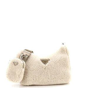 Prada Re-Edition Shoulder Bag Shearling #229998P16B